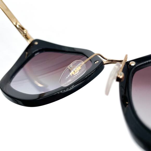 Prada Cinema Sunglasses Cat Eye Black Frame Gold Trim Gradient Lens SPR 53S - Picture 10 of 13